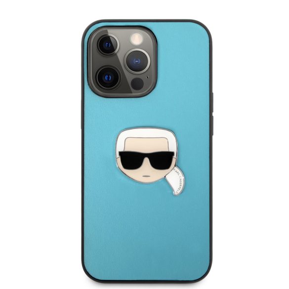 Karl Lagerfeld iPhone 13 Pro Ikonik Karl Head Metal (KLHCP13LPKMB) hátlap, tok, kék