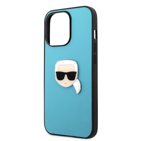 Karl Lagerfeld iPhone 13 Pro Ikonik Karl Head Metal (KLHCP13LPKMB) hátlap, tok, kék