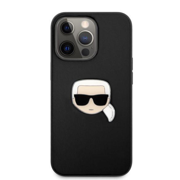 Karl Lagerfeld iPhone 13 Pro Ikonik Karl Head Metal (KLHCP13LPKMK) hátlap, tok, fekete