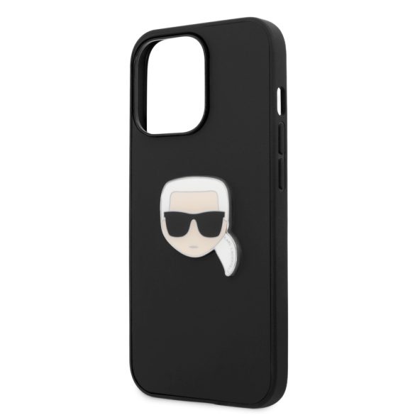 Karl Lagerfeld iPhone 13 Pro Ikonik Karl Head Metal (KLHCP13LPKMK) hátlap, tok, fekete