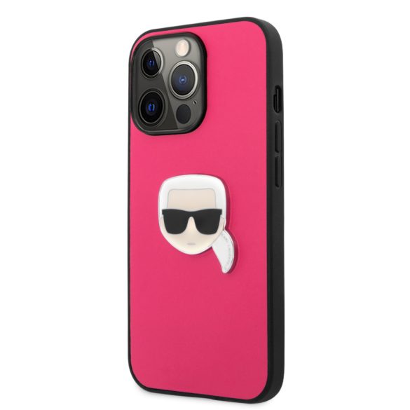 Karl Lagerfeld iPhone 13 Pro Ikonik Karl Head Metal (KLHCP13LPKMP) hátlap, tok, rózsaszín