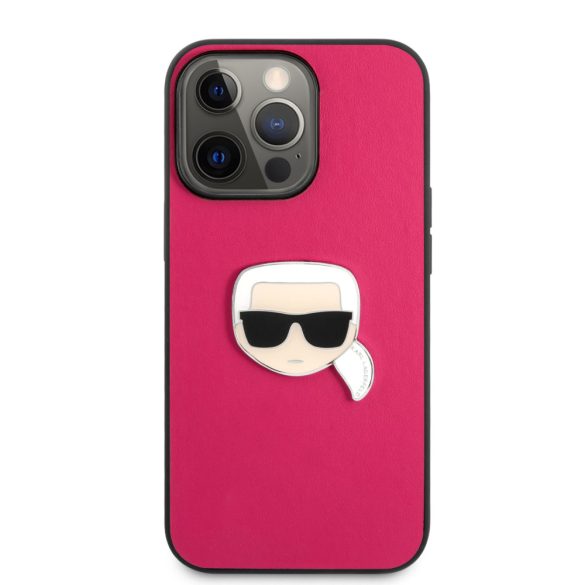 Karl Lagerfeld iPhone 13 Pro Ikonik Karl Head Metal (KLHCP13LPKMP) hátlap, tok, rózsaszín