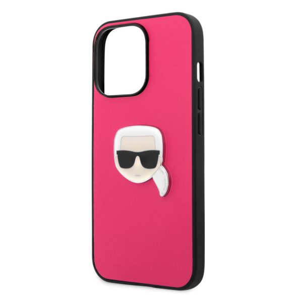 Karl Lagerfeld iPhone 13 Pro Ikonik Karl Head Metal (KLHCP13LPKMP) hátlap, tok, rózsaszín