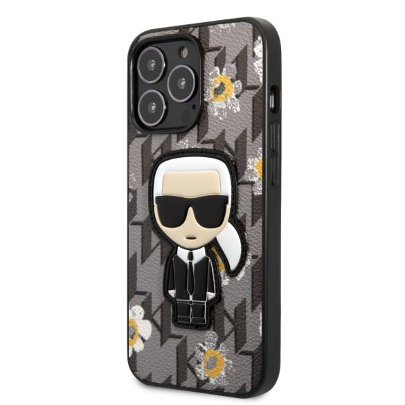 Karl Lagerfeld iPhone 13 Pro Iconic Flower (KLHCP13LPMNFIK1) hátlap, tok, szürke