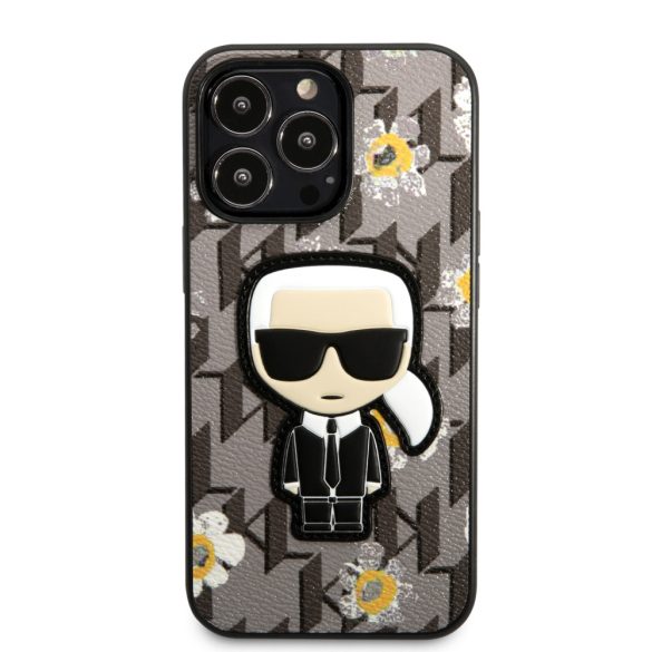 Karl Lagerfeld iPhone 13 Pro Iconic Flower (KLHCP13LPMNFIK1) hátlap, tok, szürke