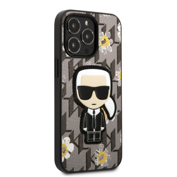 Karl Lagerfeld iPhone 13 Pro Iconic Flower (KLHCP13LPMNFIK1) hátlap, tok, szürke