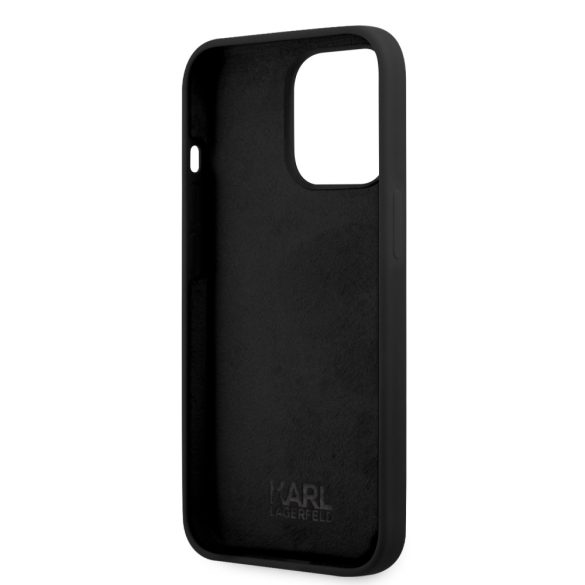 Karl Lagerfeld iPhone 13 Pro Silicone Karl's Head (KLHCP13LSLKHBK) hátlap, tok, fekete