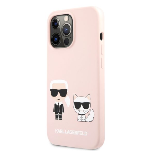 Karl Lagerfeld iPhone 13 Pro Karl & Choupette Silicone (KLHCP13LSSKCI) hátlap, tok, rózsaszín