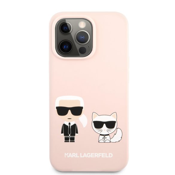 Karl Lagerfeld iPhone 13 Pro Karl & Choupette Silicone (KLHCP13LSSKCI) hátlap, tok, rózsaszín