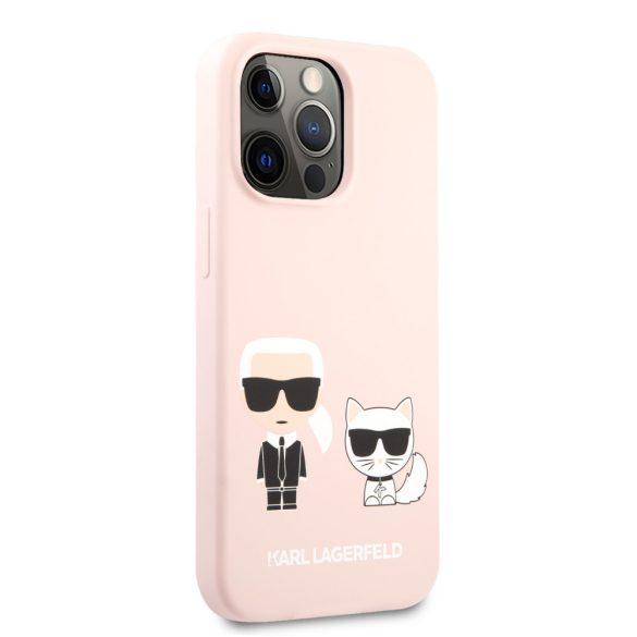 Karl Lagerfeld iPhone 13 Pro Karl & Choupette Silicone (KLHCP13LSSKCI) hátlap, tok, rózsaszín