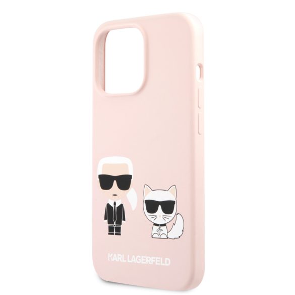 Karl Lagerfeld iPhone 13 Pro Karl & Choupette Silicone (KLHCP13LSSKCI) hátlap, tok, rózsaszín