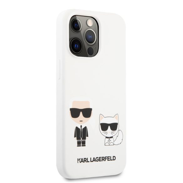 Karl Lagerfeld iPhone 13 Pro Silicone Karl & Choupette (KLHCP13LSSKCW) hátlap, tok, fehér