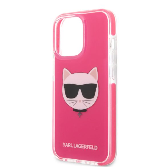 Karl Lagerfeld iPhone 13 Pro Choupette Head (KLHCP13LTPECPI) hátlap, tok, pink