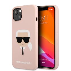   Karl Lagerfeld iPhone 13 Silicone Karl's Head hátlap, tok, rózsaszín