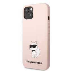   Karl Lagerfeld Liquid Silicone Choupette NFT Case iPhone 13 (KLHCP13MSNCHBCP) hátlap, tok, rózsaszín