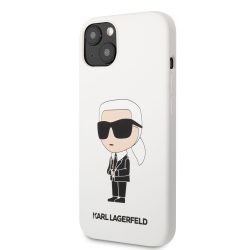   Karl Lagerfeld Liquid Silicone Ikonik NFT Case iPhone 13 (KLHCP13MSNIKBCP) hátlap, tok, fehér