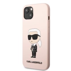   Karl Lagerfeld Liquid Silicone Ikonik NFT Case iPhone 13 (KLHCP13MSNIKBCP) hátlap, tok, rózsaszín