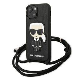   Karl Lagerfeld iPhone 13 Mini 3D Rubber Karl hátlap, tok, fekete