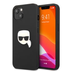   Karl Lagerfeld iPhone 13 Mini Ikonik Karl Head Metal (KLHCP13SPKMK) hátlap, tok, fekete