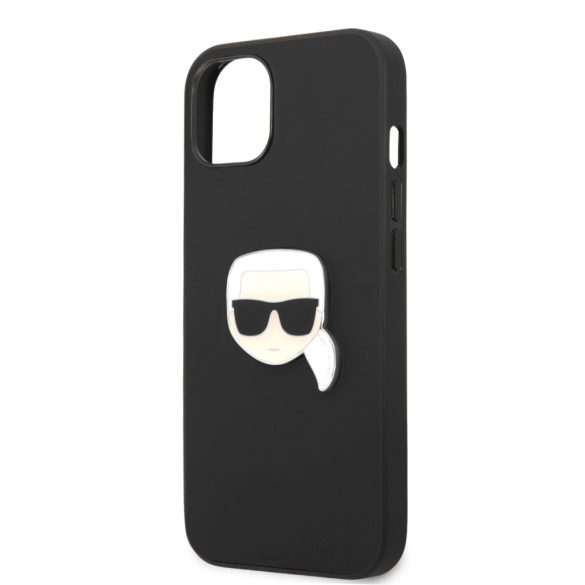 Karl Lagerfeld iPhone 13 Mini Ikonik Karl Head Metal (KLHCP13SPKMK) hátlap, tok, fekete