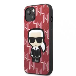 Karl Lagerfeld iPhone 13 Mini Monogram Ikonik (KLHCP13SPMNIKPI) hátlap, tok, piros