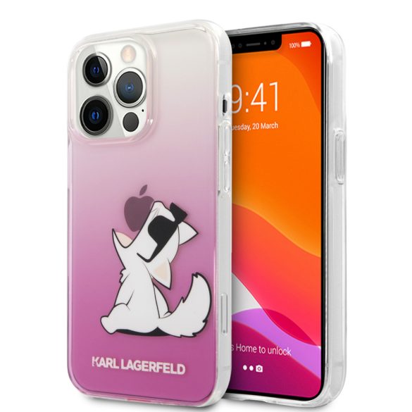 Karl Lagerfeld iPhone 13 Pro Max Fun Choupette Hard (KLHCP13XCFNRCPI) hátlap, tok, rózsaszín