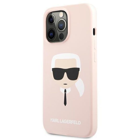 Karl Lagerfeld iPhone 13 Pro Max Karl Head Silicone (KLHCP13XSLKHP) hátlap, tok, rózsaszín