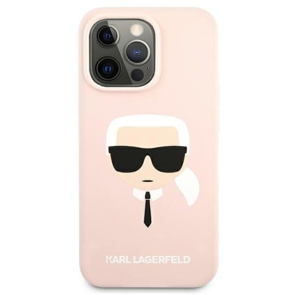 Karl Lagerfeld iPhone 13 Pro Max Karl Head Silicone (KLHCP13XSLKHP) hátlap, tok, rózsaszín