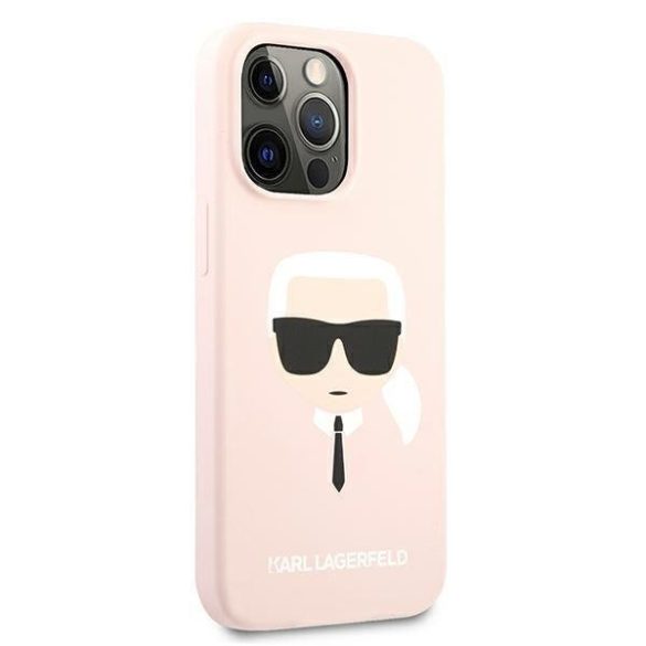 Karl Lagerfeld iPhone 13 Pro Max Karl Head Silicone (KLHCP13XSLKHP) hátlap, tok, rózsaszín