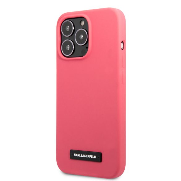 Karl Lagerfeld iPhone 13 Pro Max Silicone Plaque (KLHCP13XSLMP1PI) hátlap, tok, rózsaszín