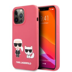   Karl Lagerfeld iPhone 13 Pro Max Silicone Karl & Choupette hátlap, tok, pink