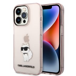   Karl Lagerfeld iPhone 14 Pro Choupette (KLHCP14LHNCHTCP) hátlap, tok, rózsaszín