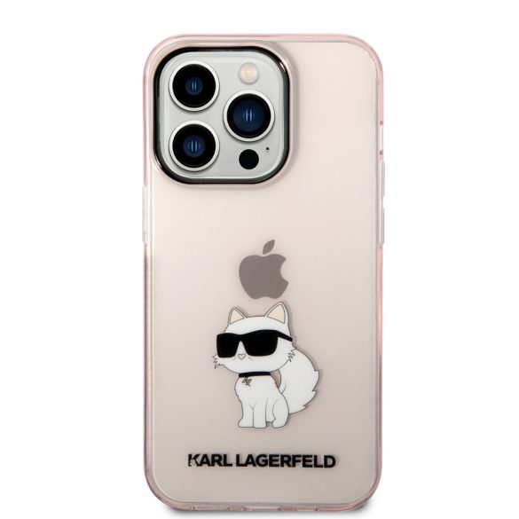 Karl Lagerfeld iPhone 14 Pro Choupette (KLHCP14LHNCHTCP) hátlap, tok, rózsaszín