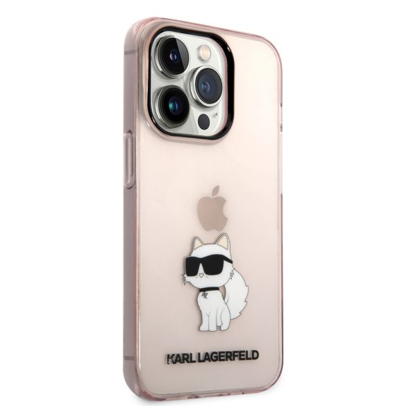 Karl Lagerfeld iPhone 14 Pro Choupette (KLHCP14LHNCHTCP) hátlap, tok, rózsaszín