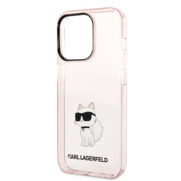 Karl Lagerfeld iPhone 14 Pro Choupette (KLHCP14LHNCHTCP) hátlap, tok, rózsaszín