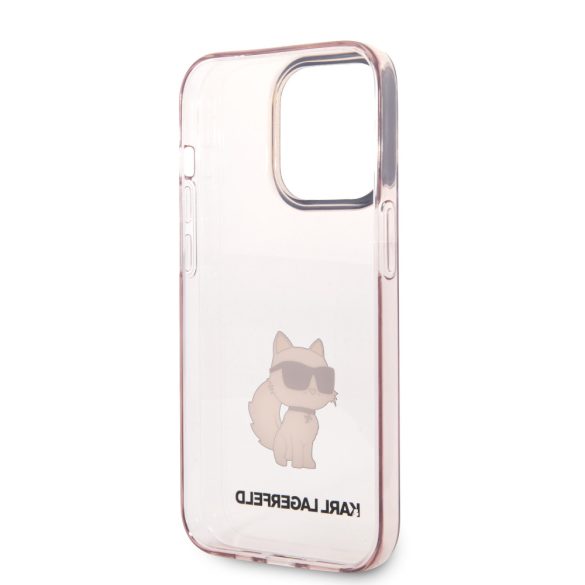 Karl Lagerfeld iPhone 14 Pro Choupette (KLHCP14LHNCHTCP) hátlap, tok, rózsaszín