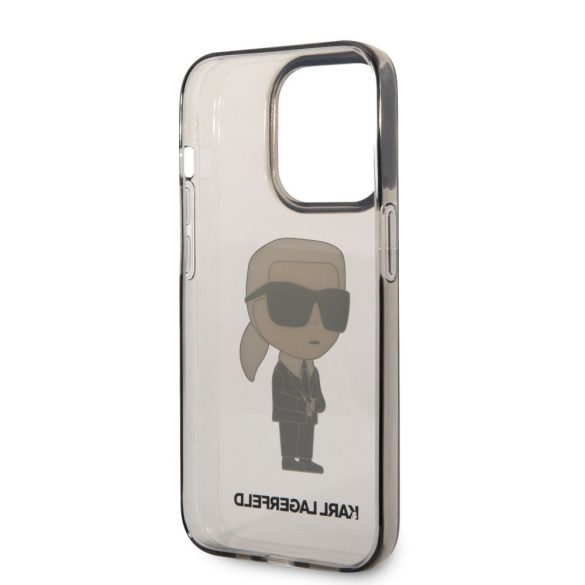 Karl Lagerfeld IML Ikonik NFT Case iPhone 14 Pro (KLHCP14LHNIKTCK) hátlap, tok, átlátszó-fekete