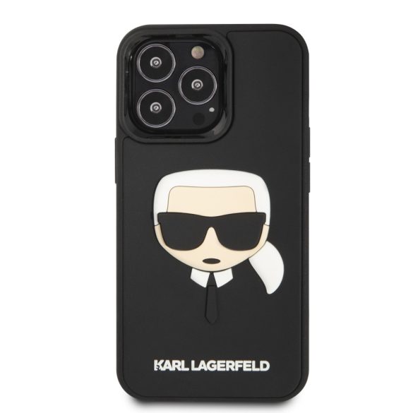 Karl Lagerfeld iPhone 14 Pro 3D Rubber Karl's Head (KLHCP14LKH3DB) hátlap, tok, fekete