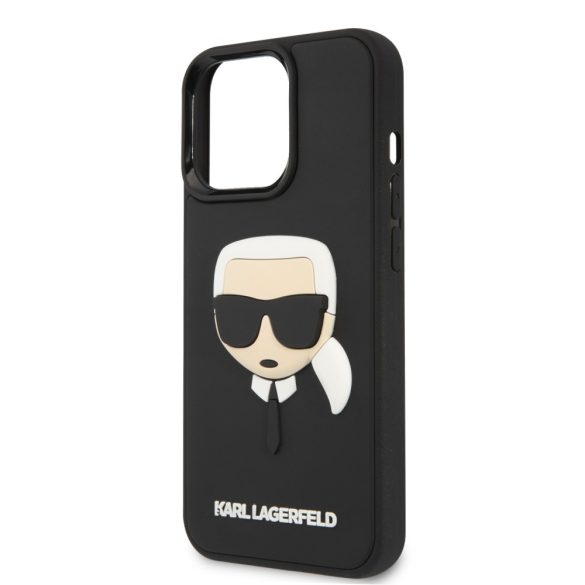 Karl Lagerfeld iPhone 14 Pro 3D Rubber Karl's Head (KLHCP14LKH3DB) hátlap, tok, fekete