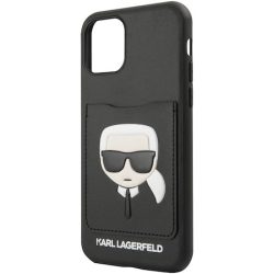   Karl Lagerfeld iPhone 14 Pro Silicone Karl Head (KLHCP14LSLKHHBK) hátlap, tok, fekete