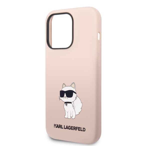 Karl Lagerfeld iPhone 14 Pro Silicone Choupette (KLHCP14LSNCHBCP) hátlap, tok, rózsaszín