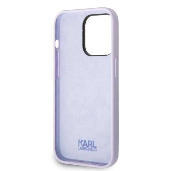 Karl Lagerfeld iPhone 14 Pro Silicone Iconic (KLHCP14LSNIKBCU) hátlap, tok, lila