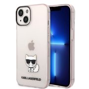   Karl Lagerfeld iPhone 14 Plus Transparent Choupette Body (KLHCP14MCTTRI) hátlap, tok, rózsaszín