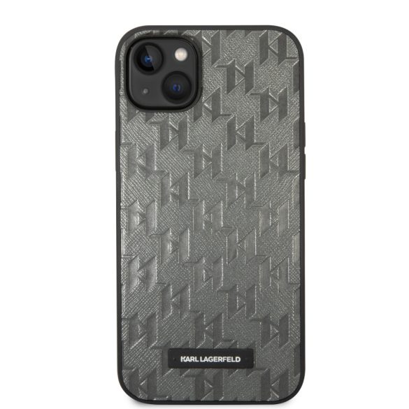 Karl Lagerfeld iPhone 14 Plus Saffiano Mono Metal Logo (KLHCP14MSAKLHPG) hátlap, tok, szürke