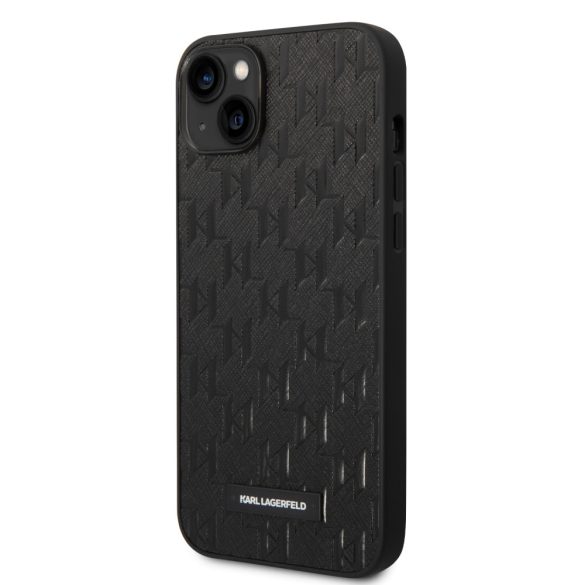 Karl Lagerfeld iPhone 14 Plus Saffiano Mono Metal Logo (KLHCP14MSAKLHPK) hátlap, tok, fekete