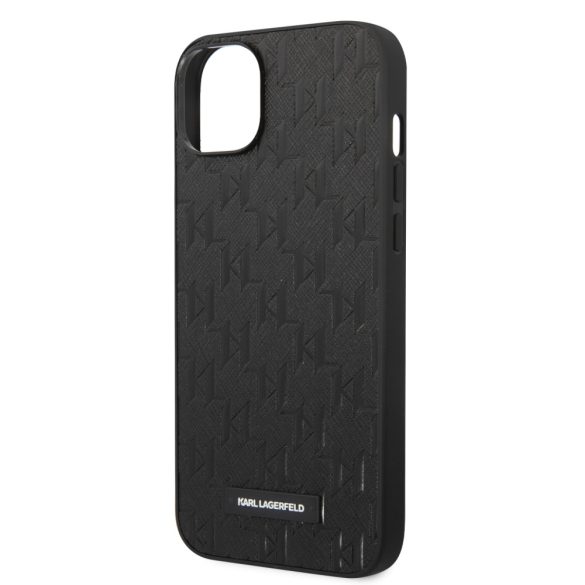 Karl Lagerfeld iPhone 14 Plus Saffiano Mono Metal Logo (KLHCP14MSAKLHPK) hátlap, tok, fekete