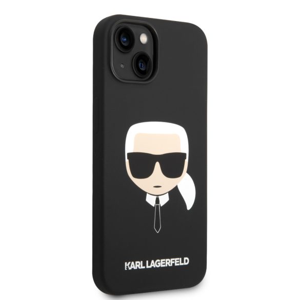 Karl Lagerfeld iPhone 14 Plus Silicone Karl's Head (KLHCP14MSLKHBK) hátlap, tok, fekete