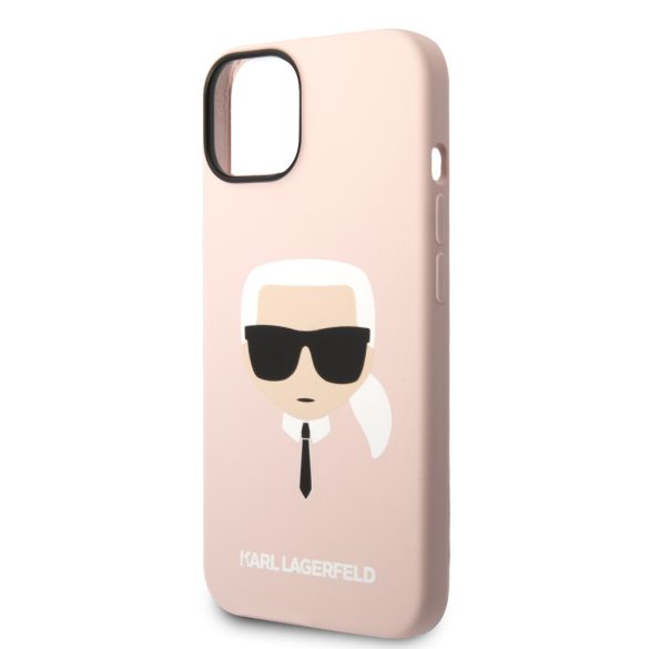 Karl Lagerfeld iPhone 14 Plus Silicone Karl's Head (KLHCP14MSLKHLP) hátlap, tok, rózsaszín