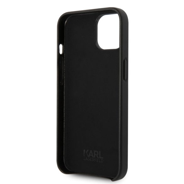 Karl Lagerfeld iPhone 14 PU Leather Perforated Logo (KLHCP14SFWHK) hátlap, tok, fekete