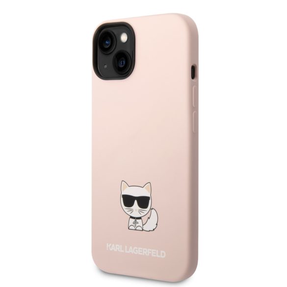 Karl Lagerfeld iPhone 14 Liquid Silicone Choupette (KLHCP14SSLCTPI) hátlap, tok, rózsaszín